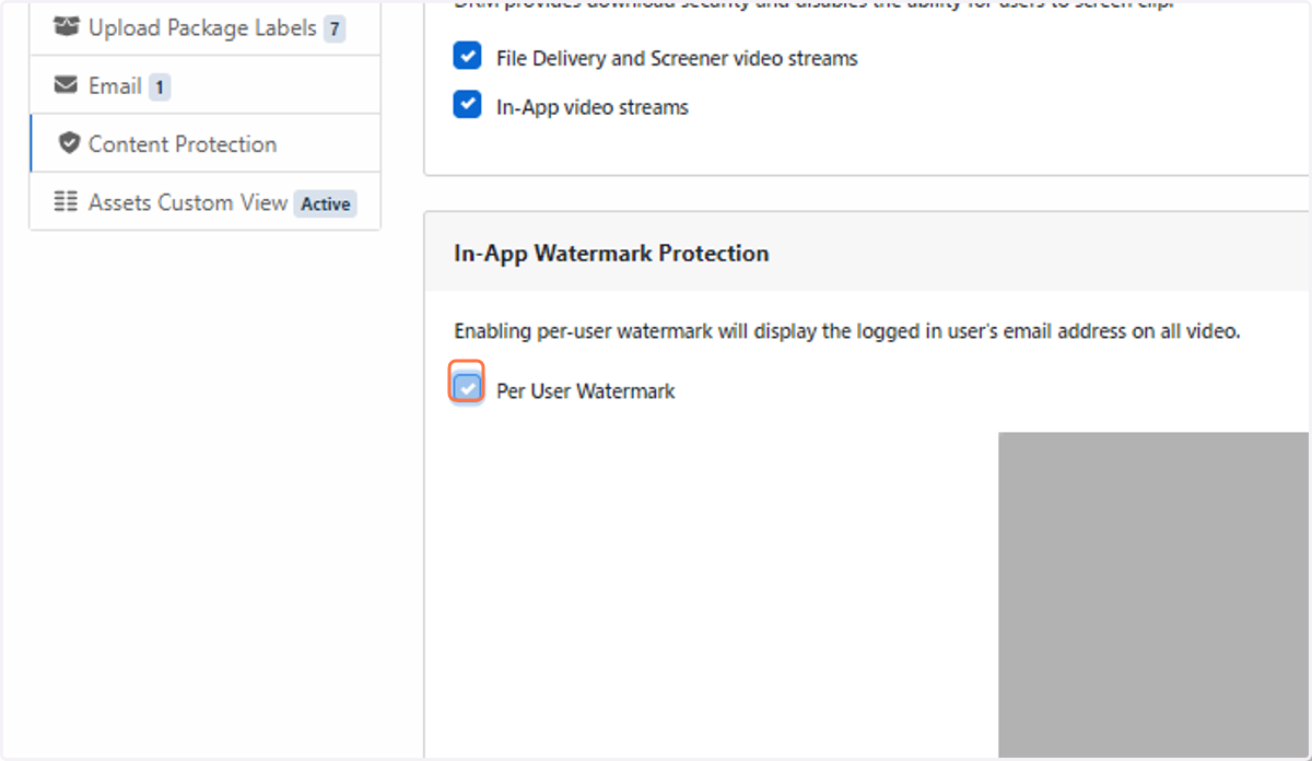 Check Per User Watermark