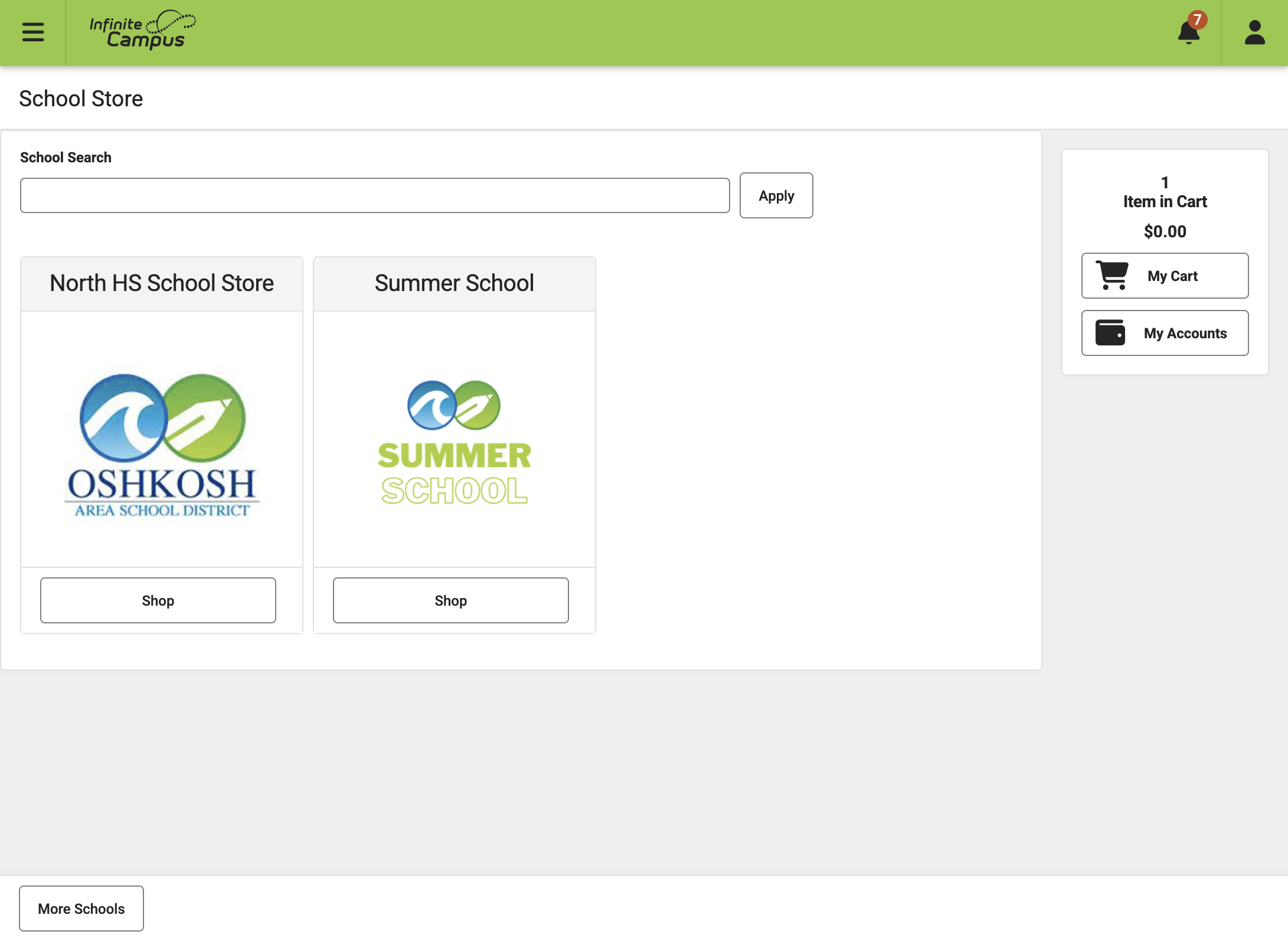 Click on Summer School…