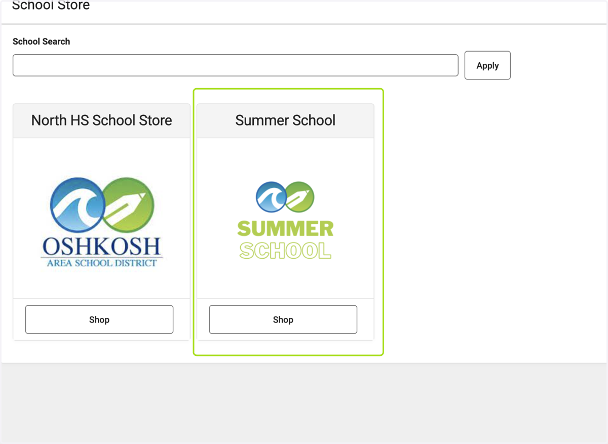Click on Summer School…