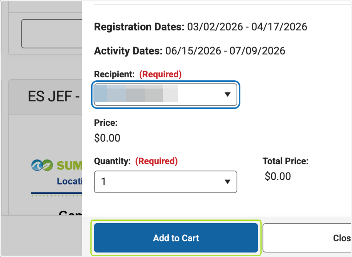 Click on Add to Cart