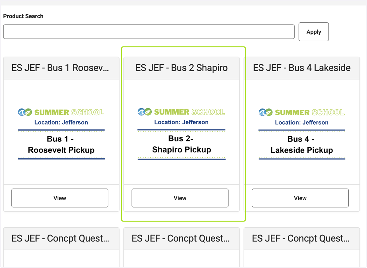 Select another course or transportation To add more items to your cart, replicate the previous steps.