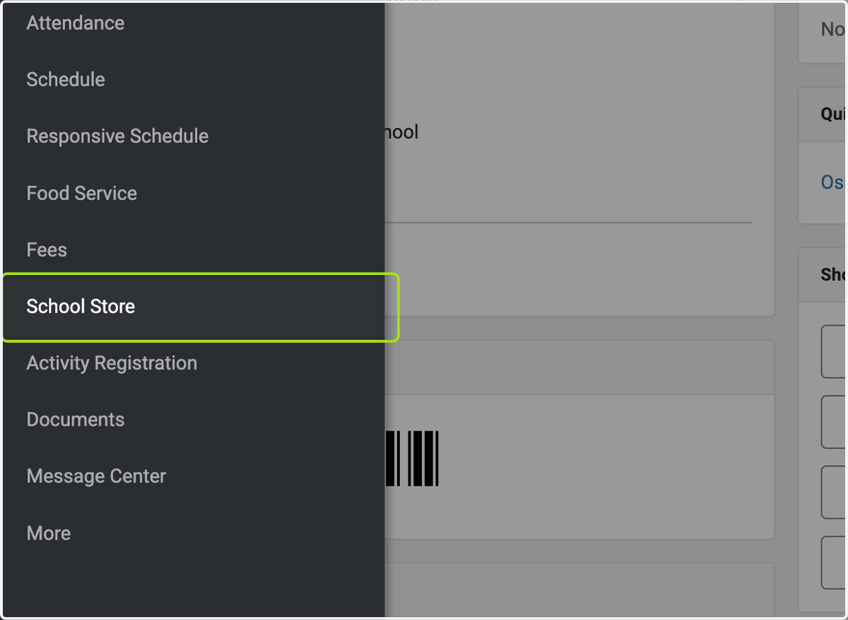 Click on School Store