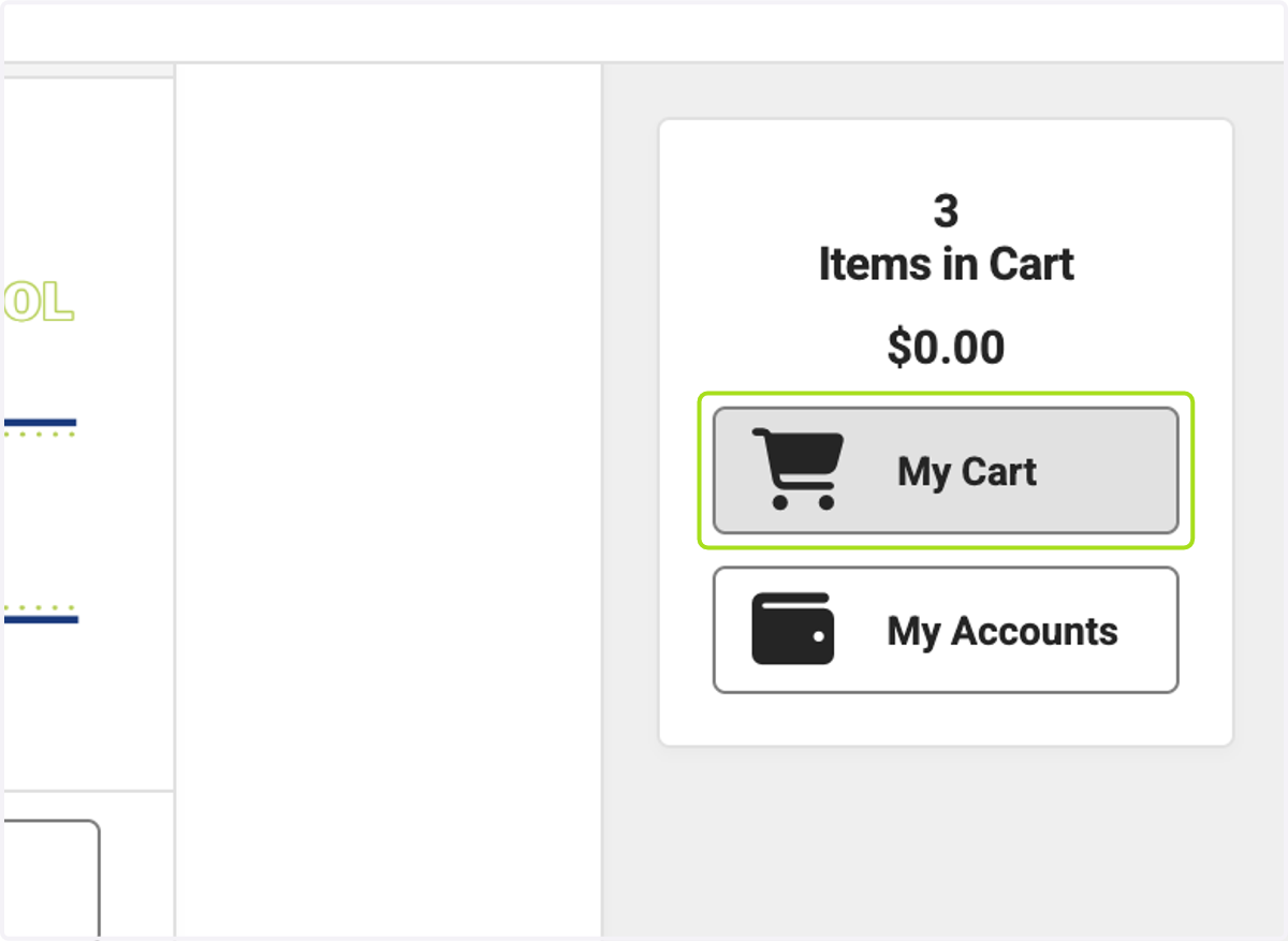Click on My Cart