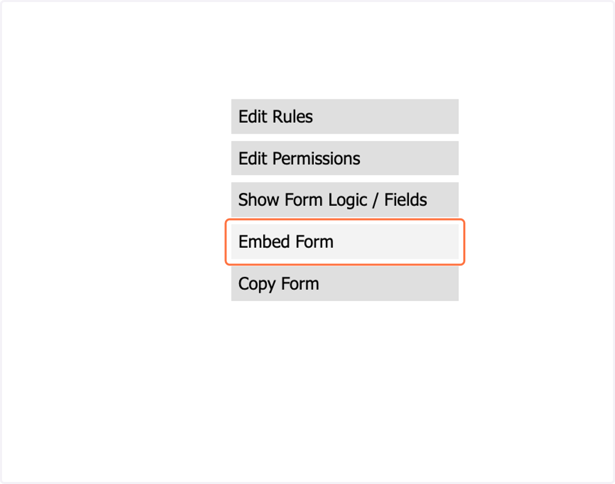 Click on Embed Form
