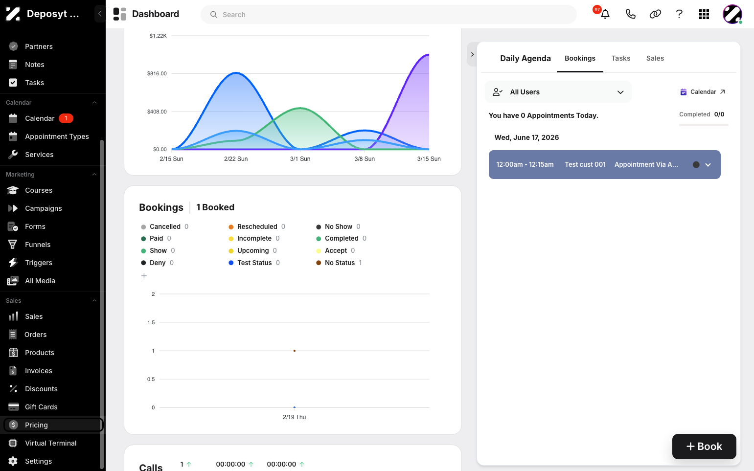 Step 1: On your Dashboard, navigate to the Pricing tab under the Sales section.