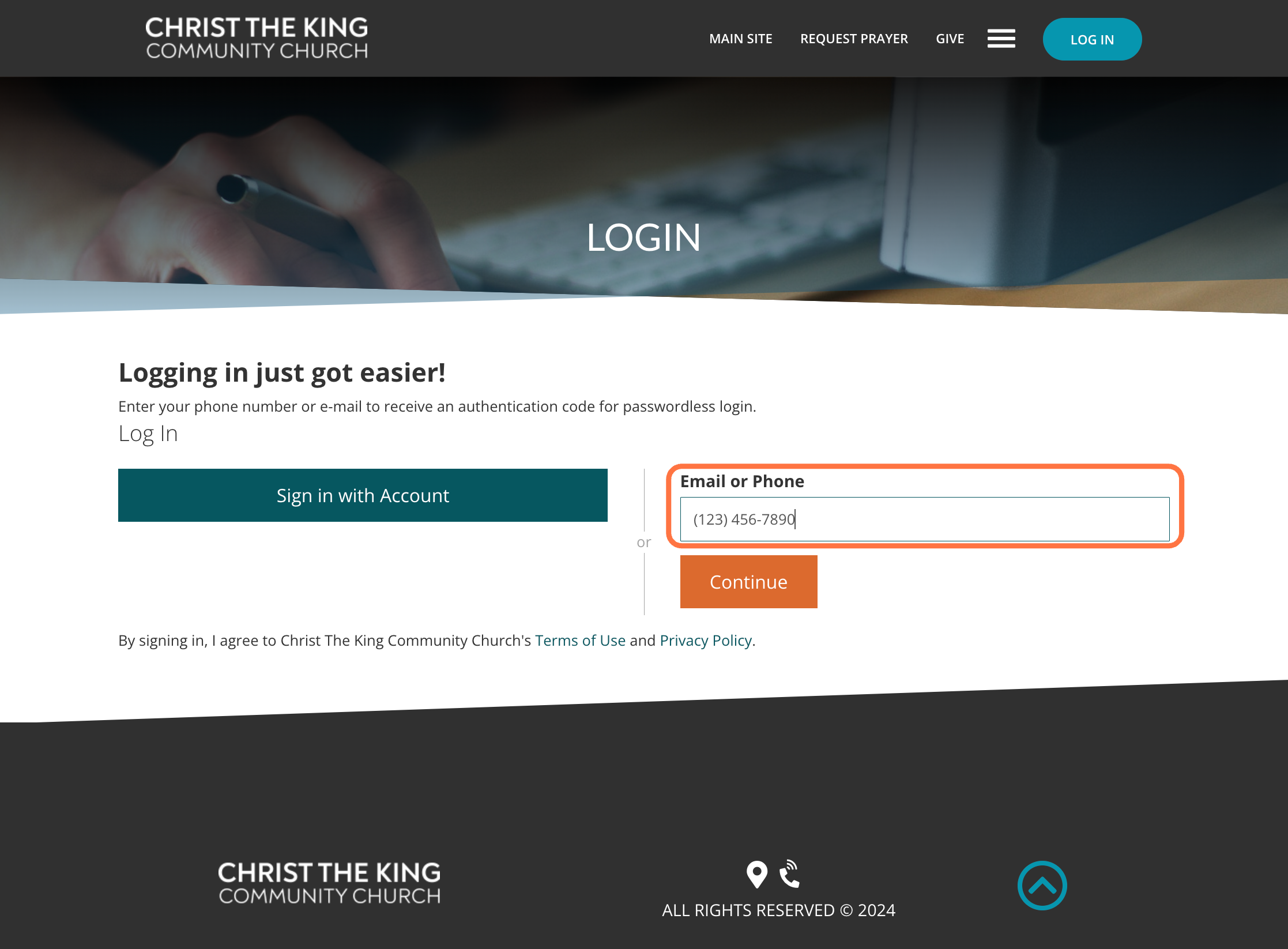 You can now login using two-factor authentication via your phone number or e-mail.