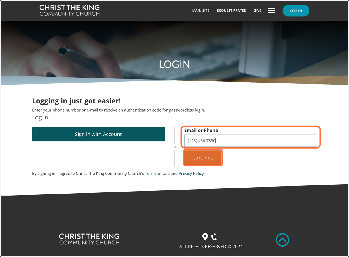 You can now login using two-factor authentication via your phone number or e-mail.