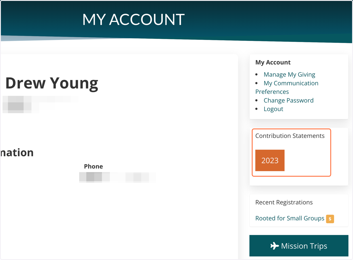 You can also download your contribution statement from the "My Account" page.