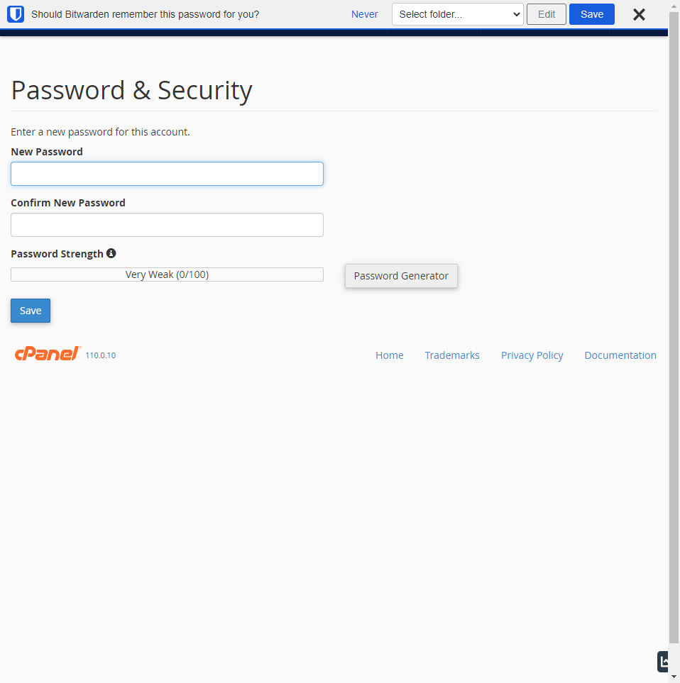 Click on password field and change your password.