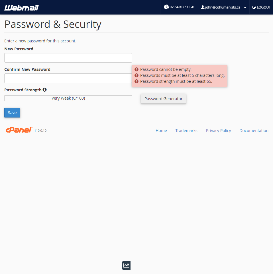 Click on the Webmail logo when done.