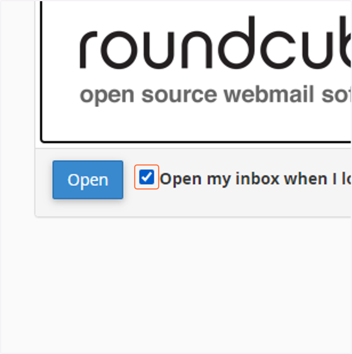 Check Open my inbox when I log in
