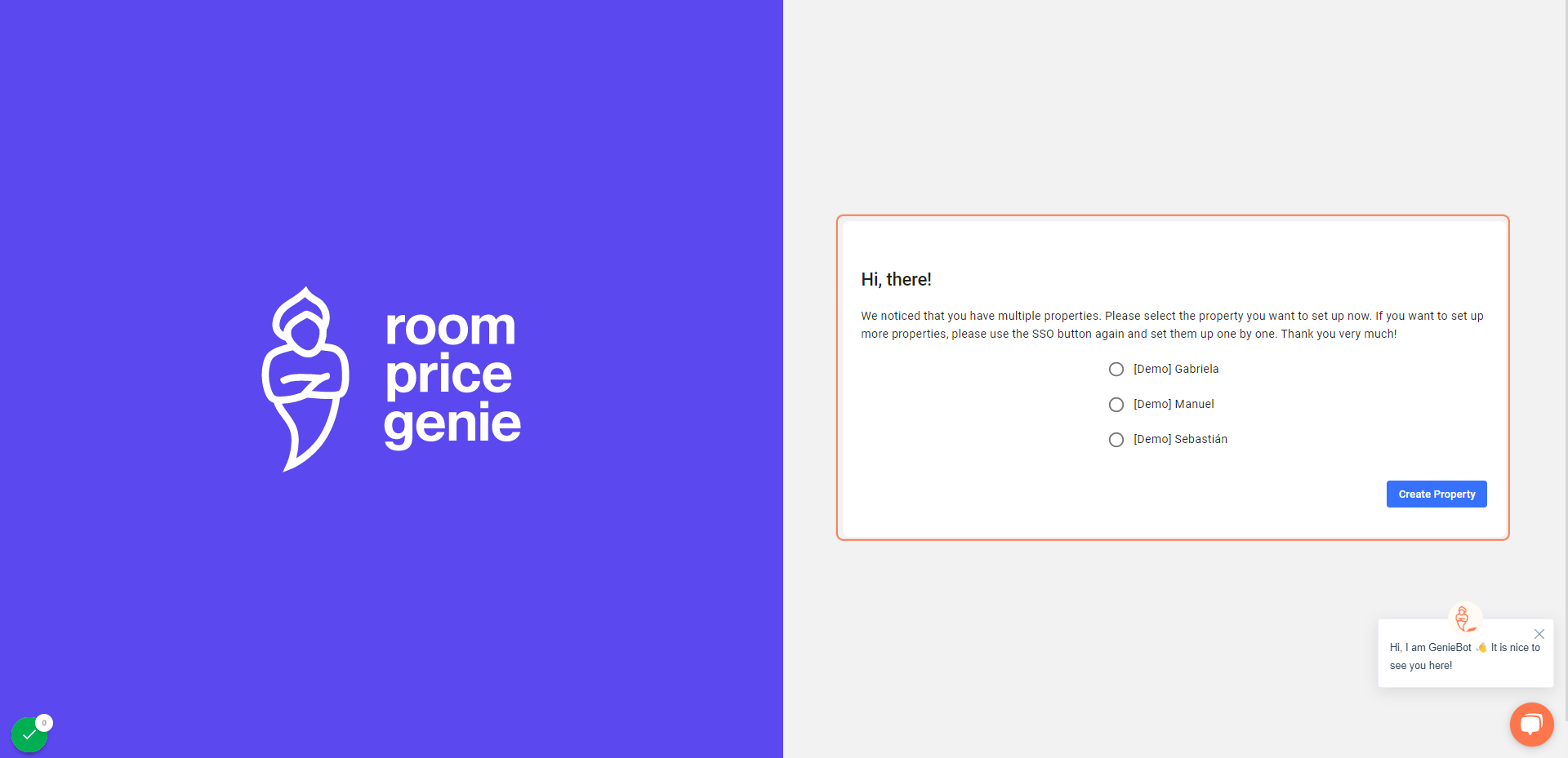 You will be redirected to a RoomPriceGenie page