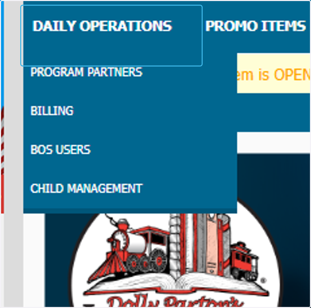 Click on DAILY OPERATIONS