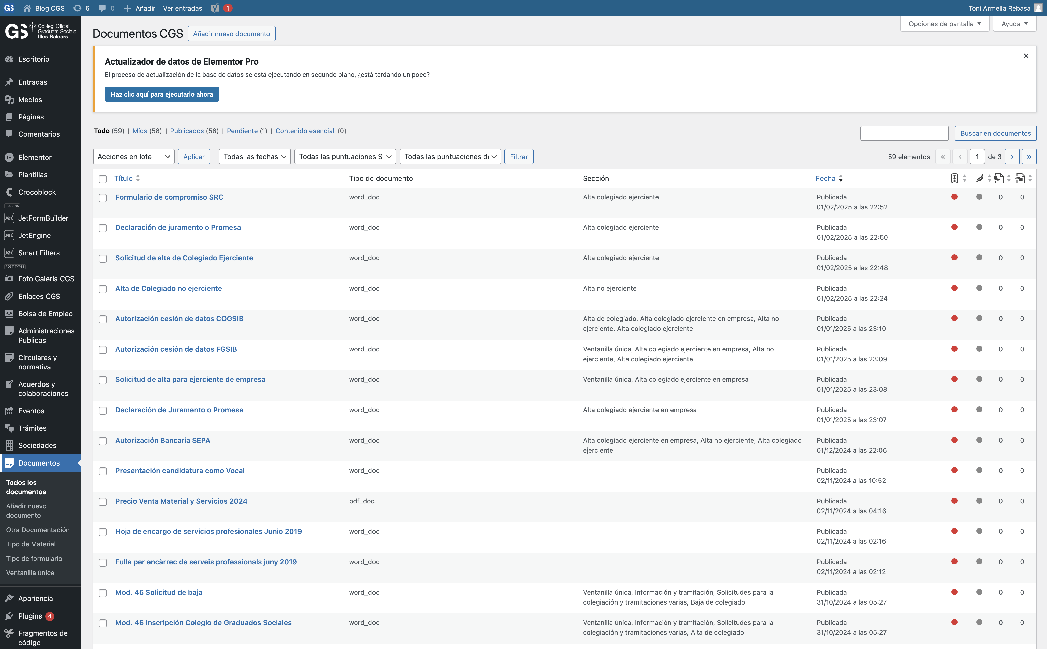 Hacemos click en Documentos