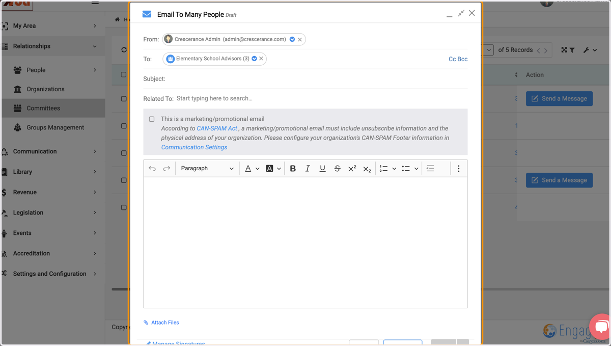 Compose message to your committee members