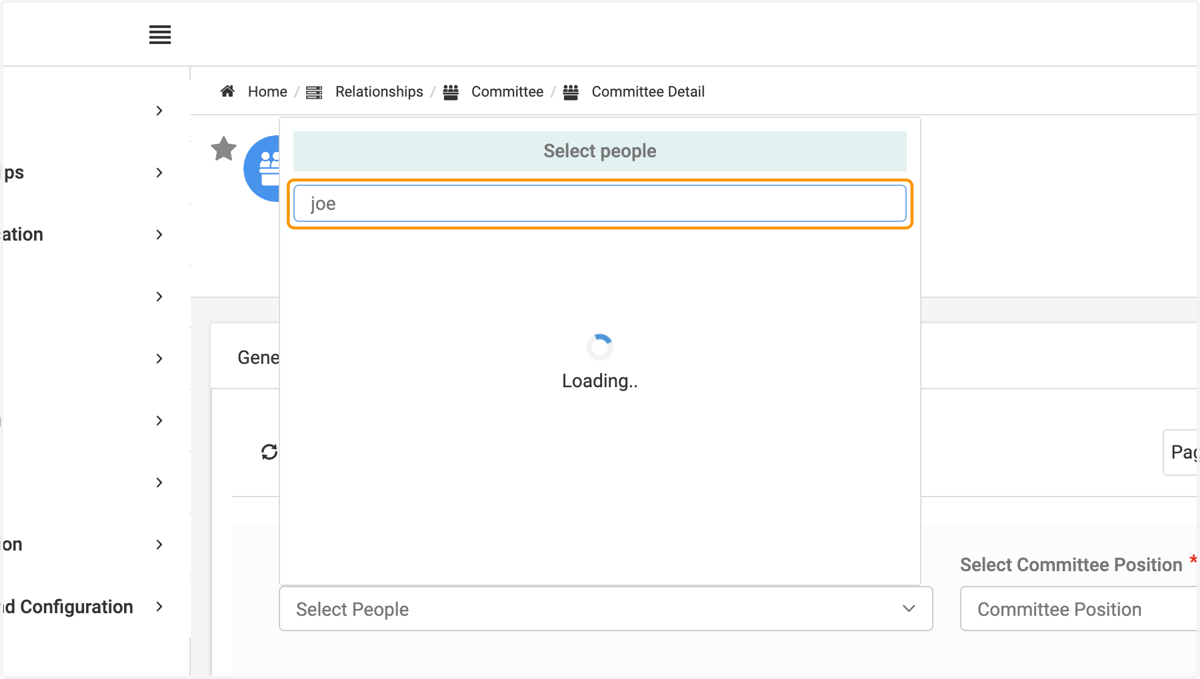 Type name of person you wish to add