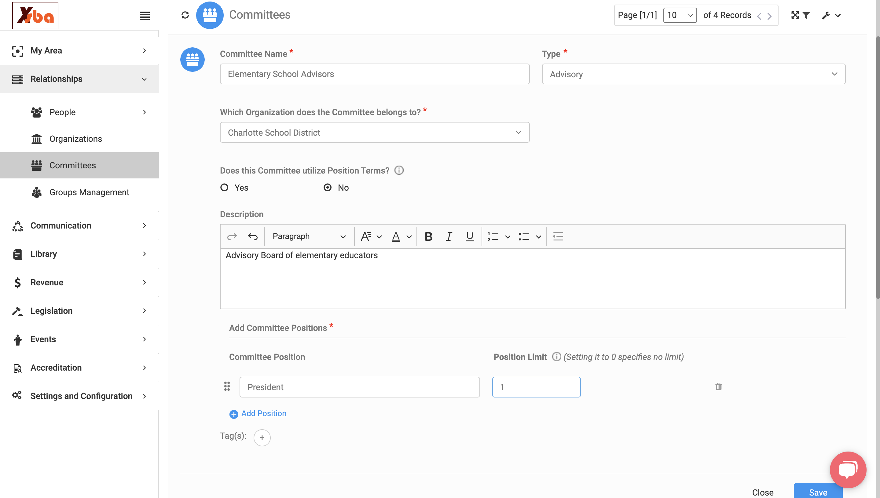 Click on Add Position to add additional positions