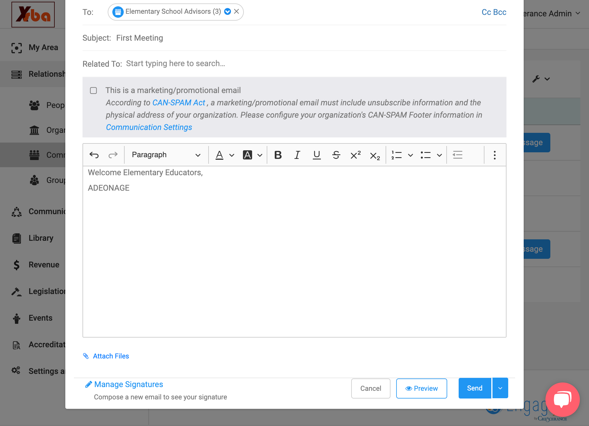 Click on send or send later to send the email to your committee members