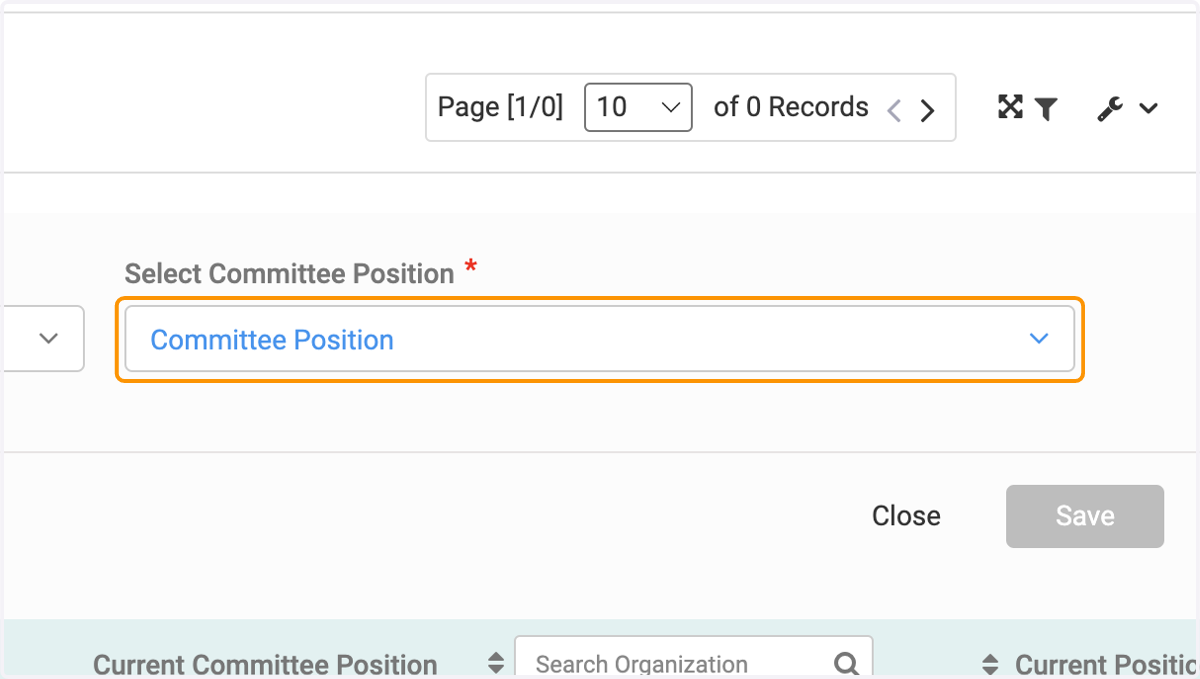Click on Committee Position to assign that member a position