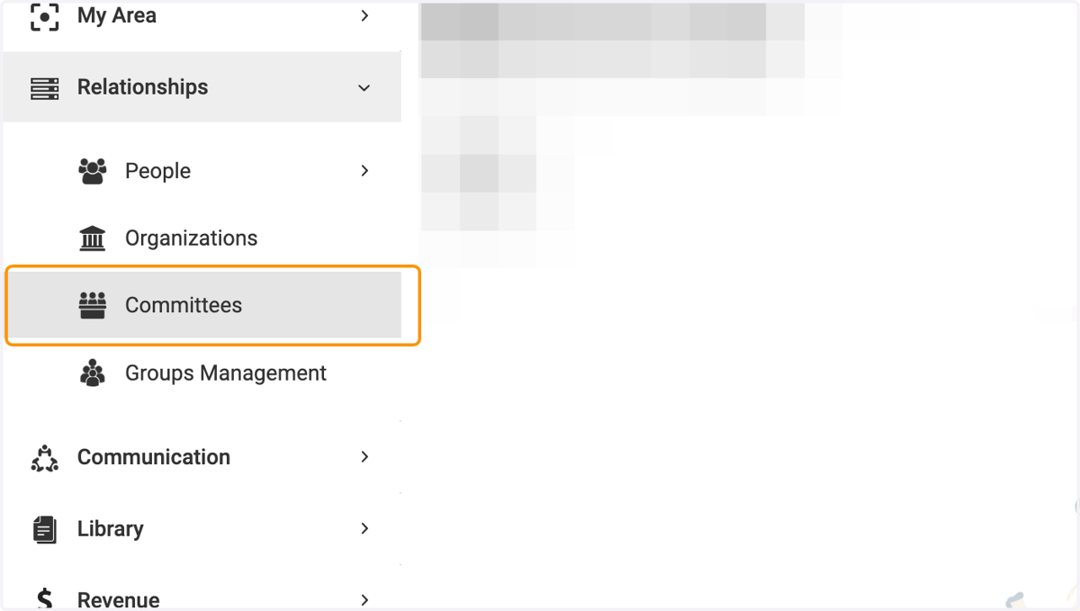 Click on Relationships and then Committees