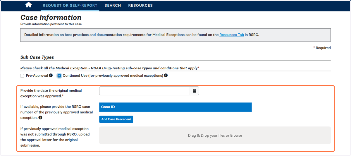 Provide the date the original medical exception was approved. If not originally approved through RSRO, upload approval letter for the submission.
