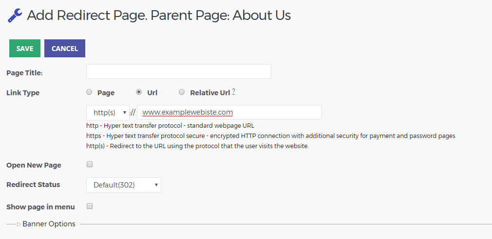 If you prefer to link to an external URL, tap the “URL” button near "Link Type" and then enter the URL in the field shown below.