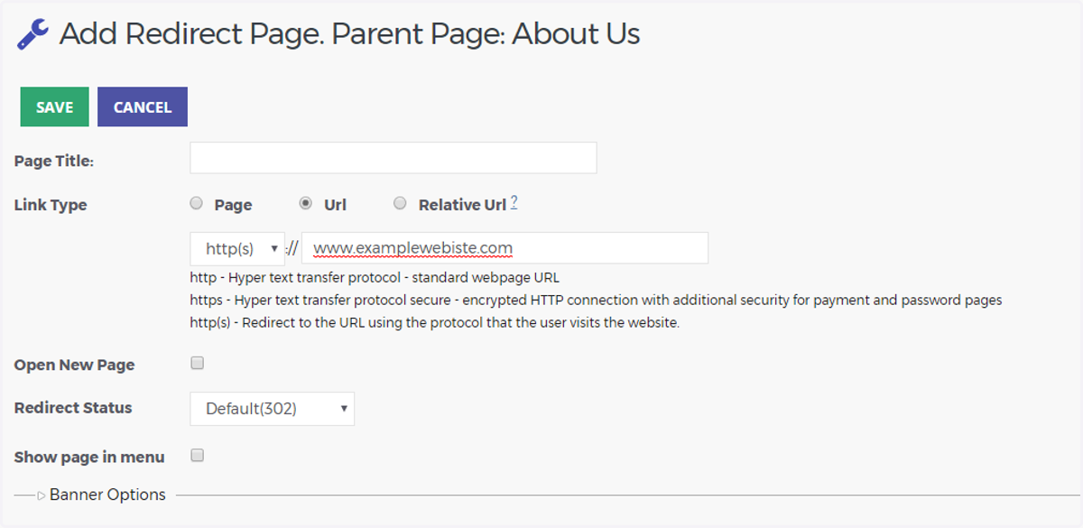 If you prefer to link to an external URL, tap the “URL” button near "Link Type" and then enter the URL in the field shown below.
