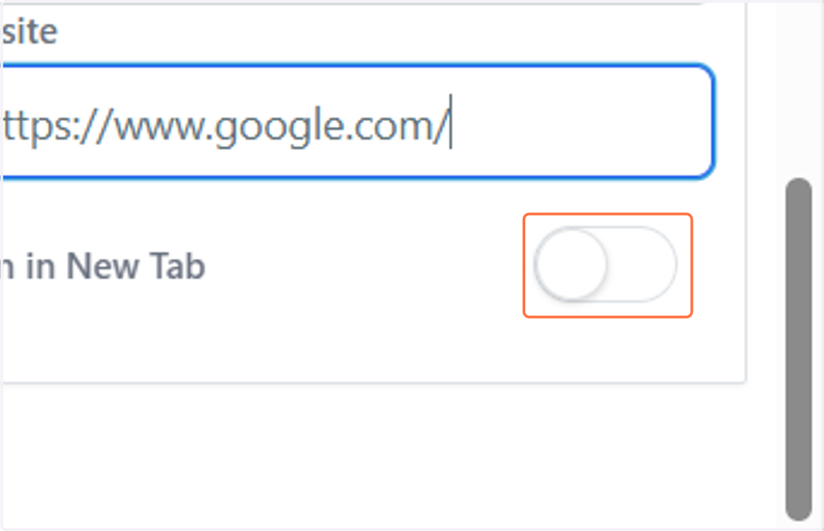 Choose if you want the link to open in a new window