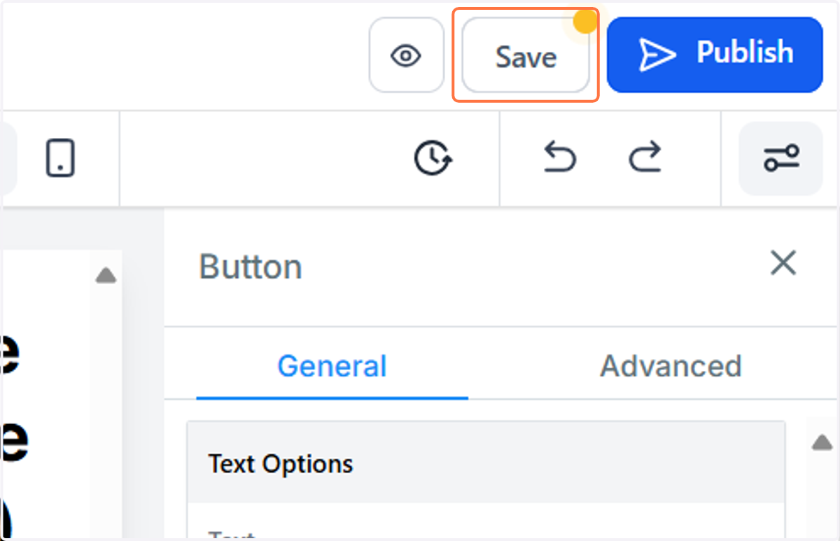 Save, or Publish to go live