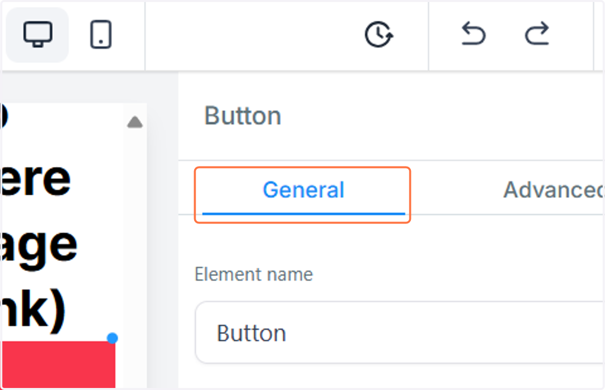 Click on General