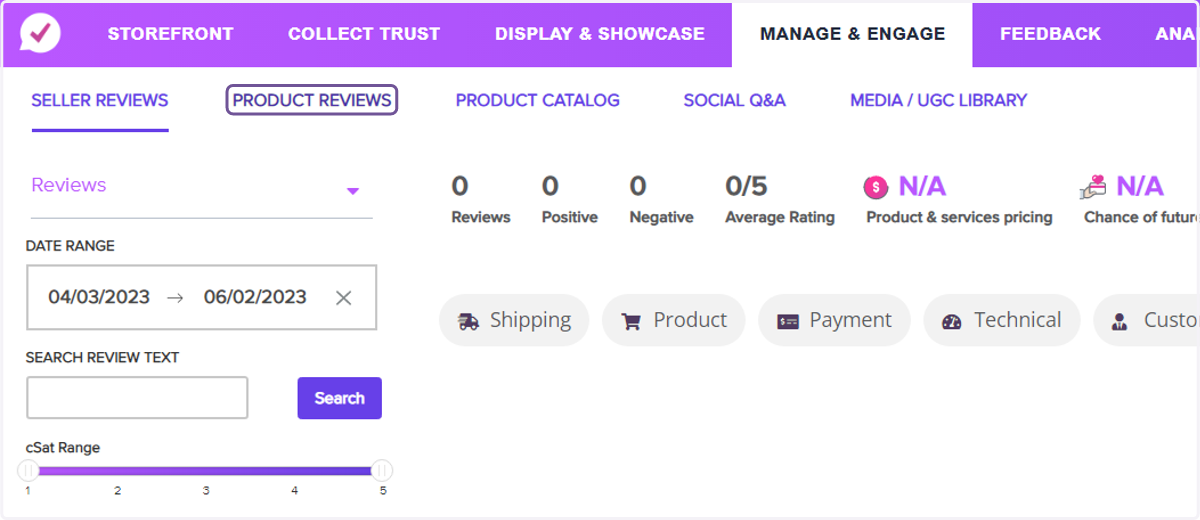 Click on PRODUCT REVIEWS