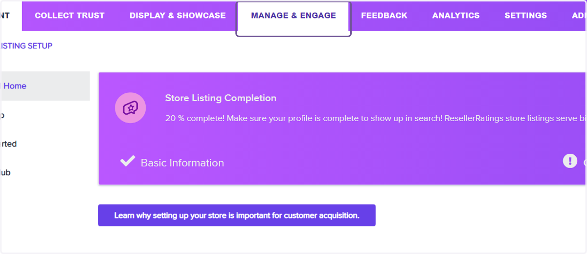 Click on Manage & Engage
