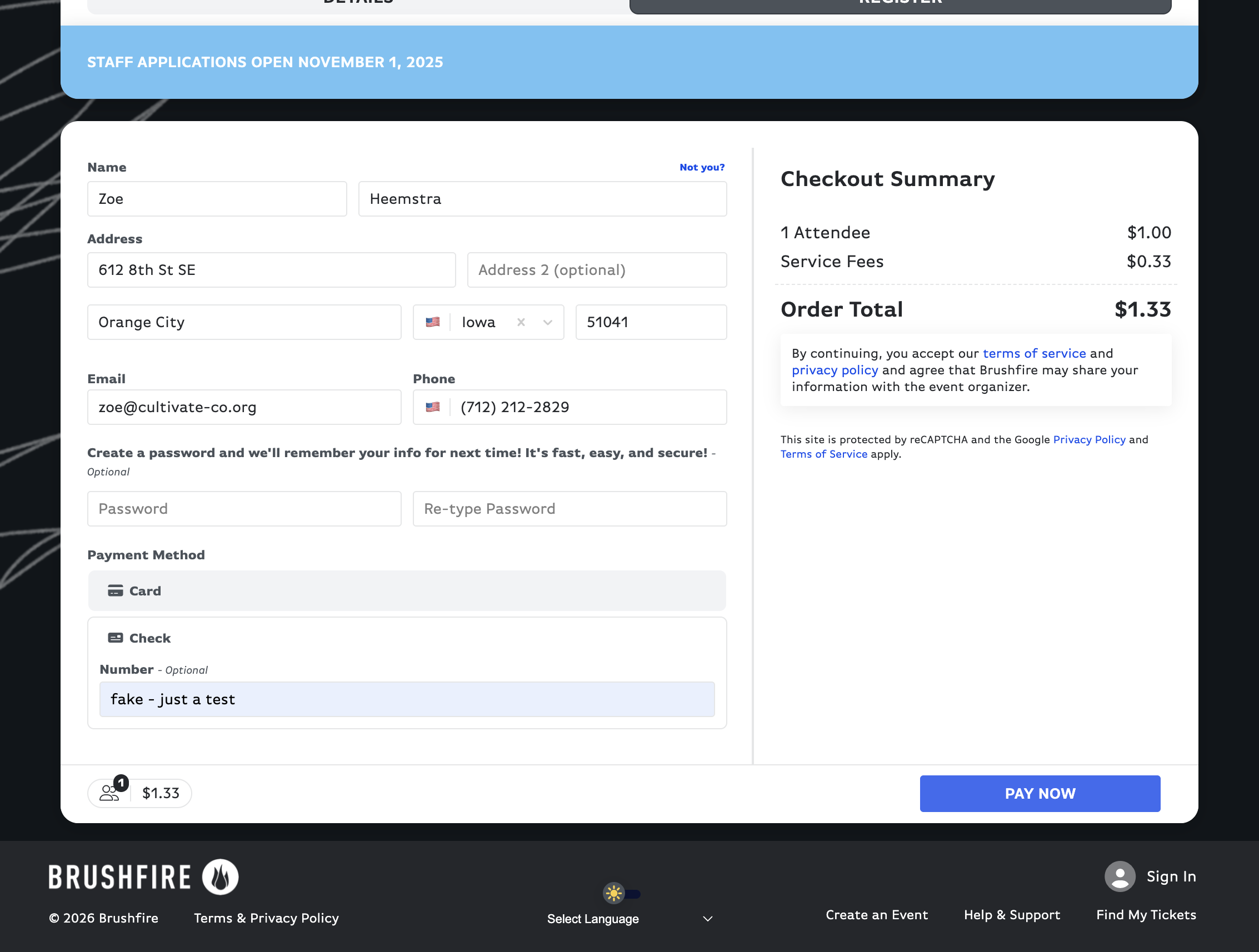 Click on PAY NOW