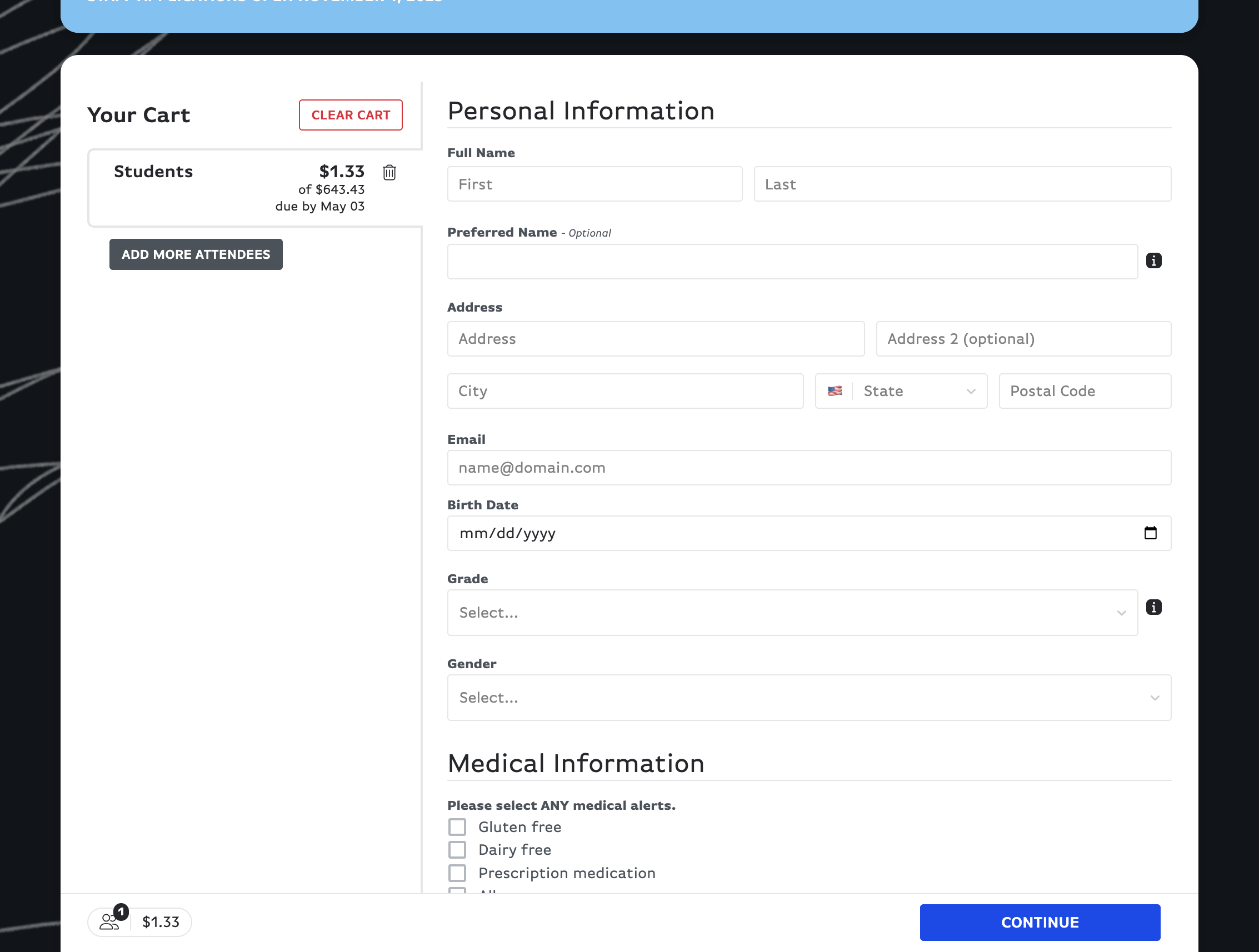Fill out your Personal Information