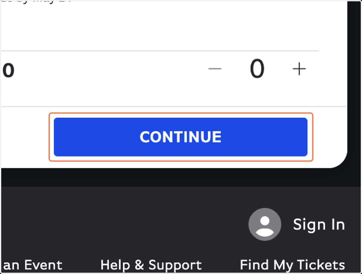 Click on CONTINUE