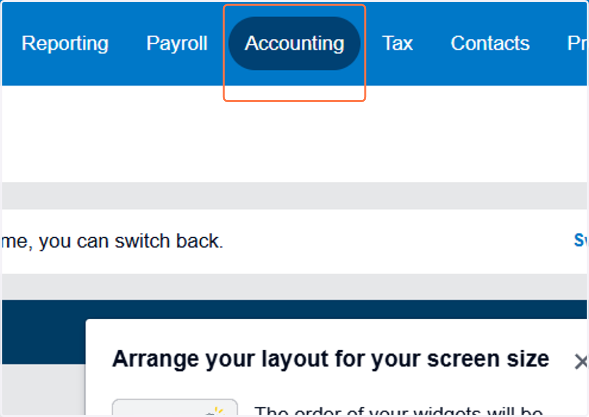 Click on Accounting