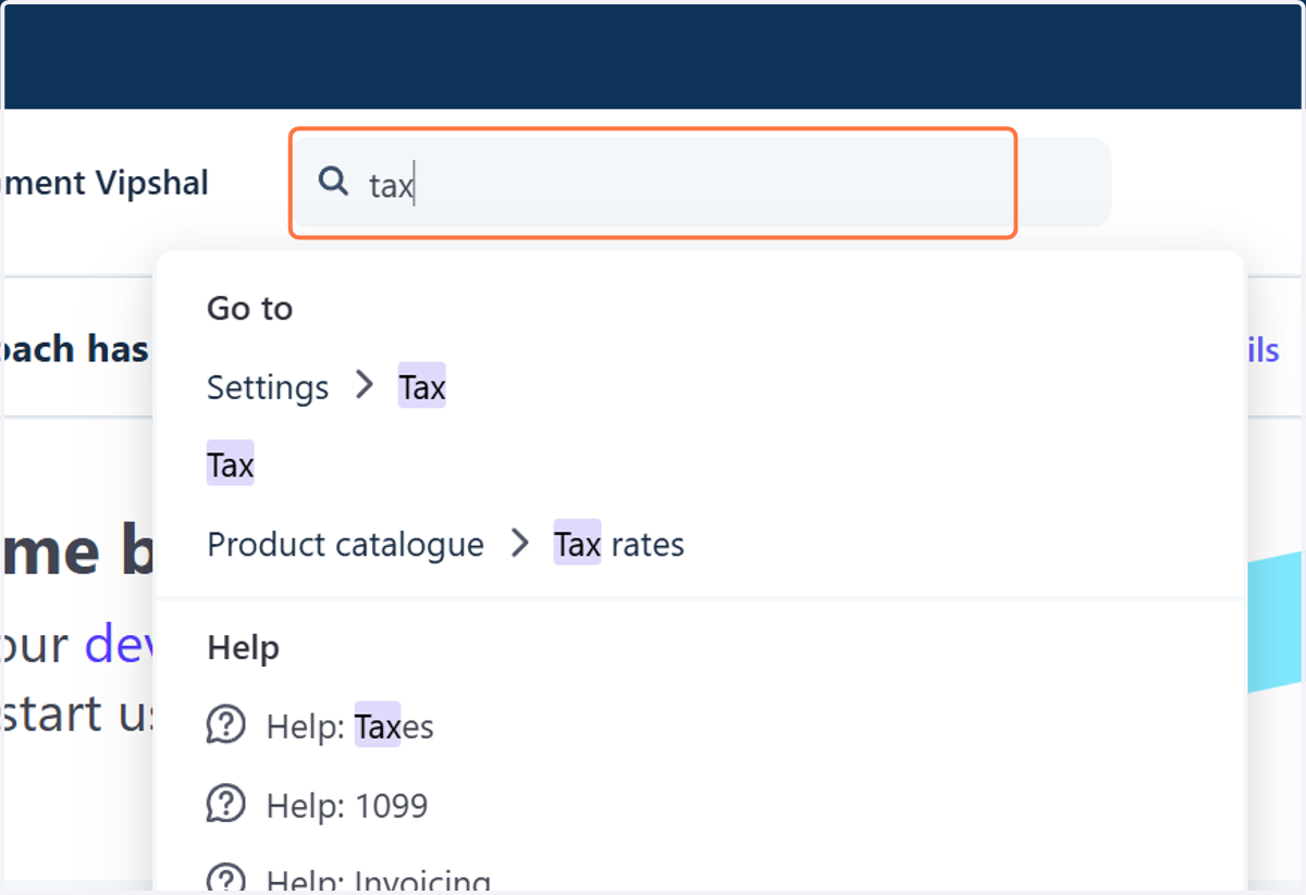 Type "tax"