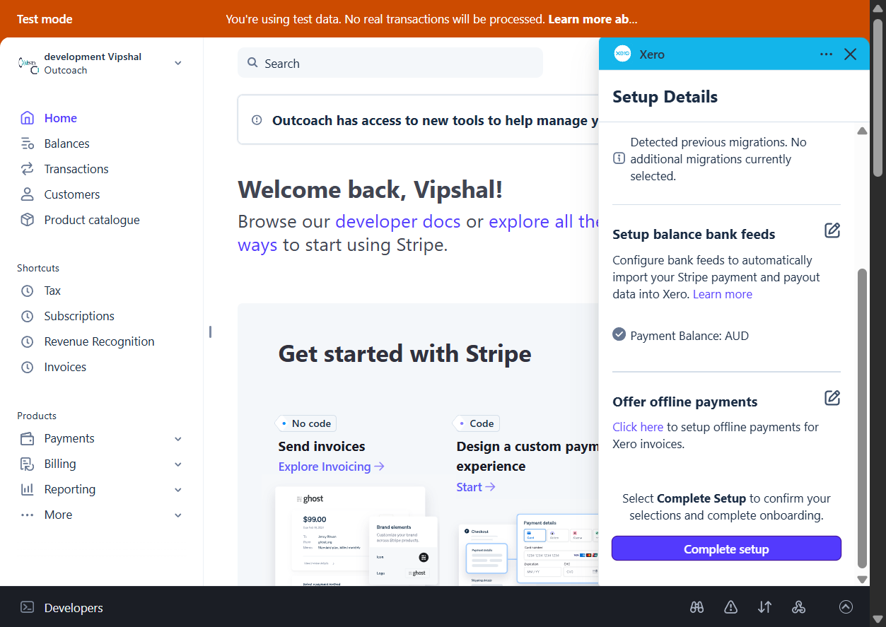 Click on Complete setup
