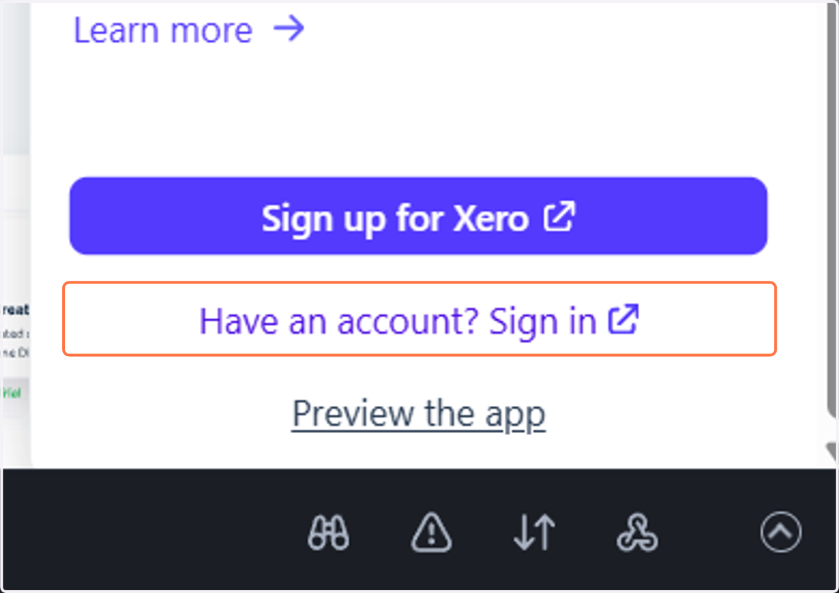 Click on Have an account? Sign in