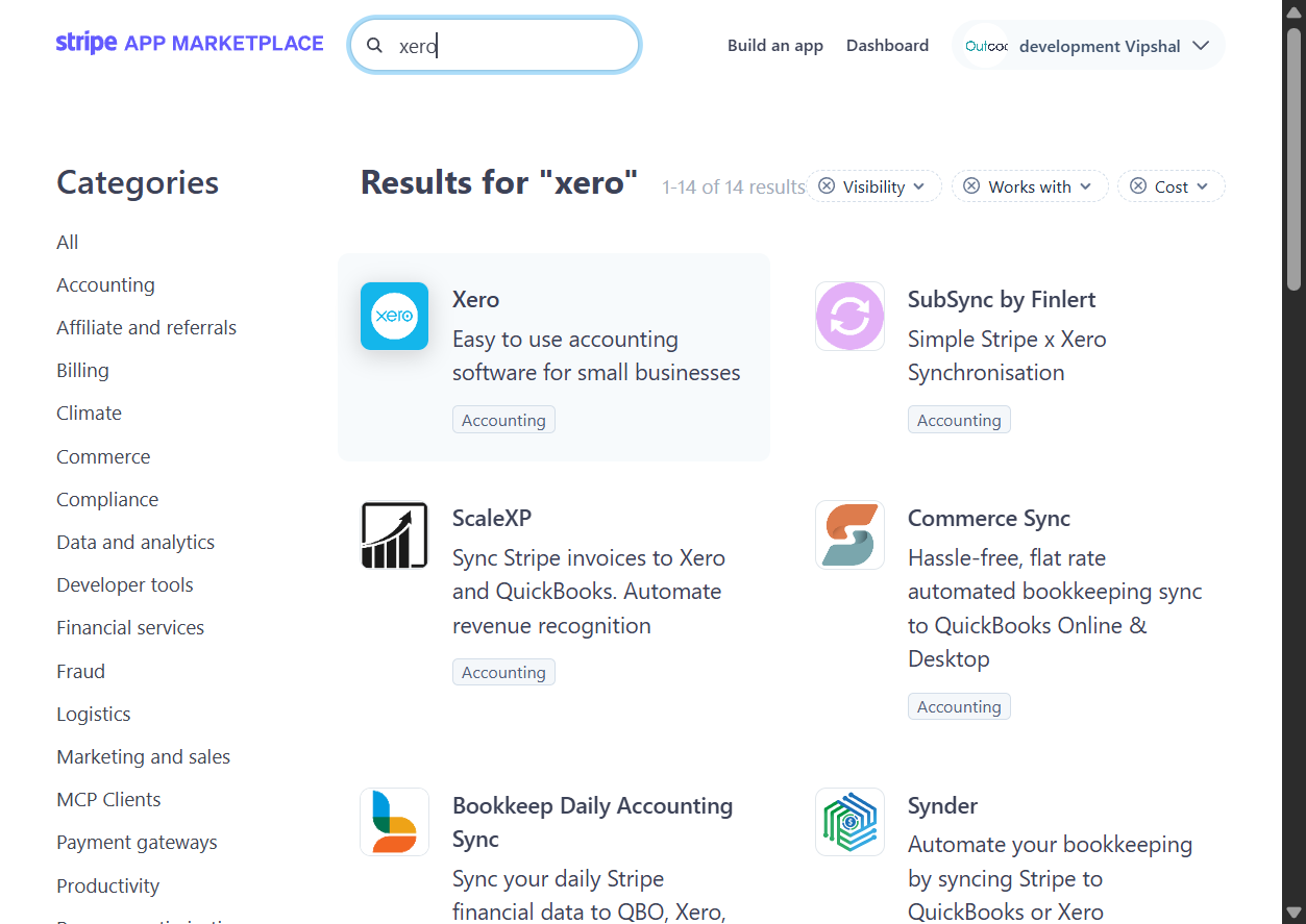 Click on Xero…