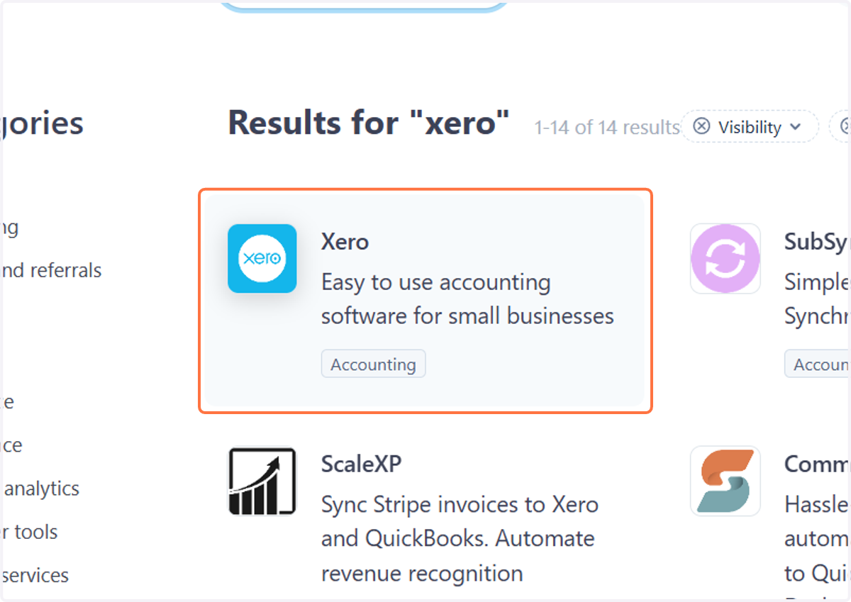 Click on Xero…