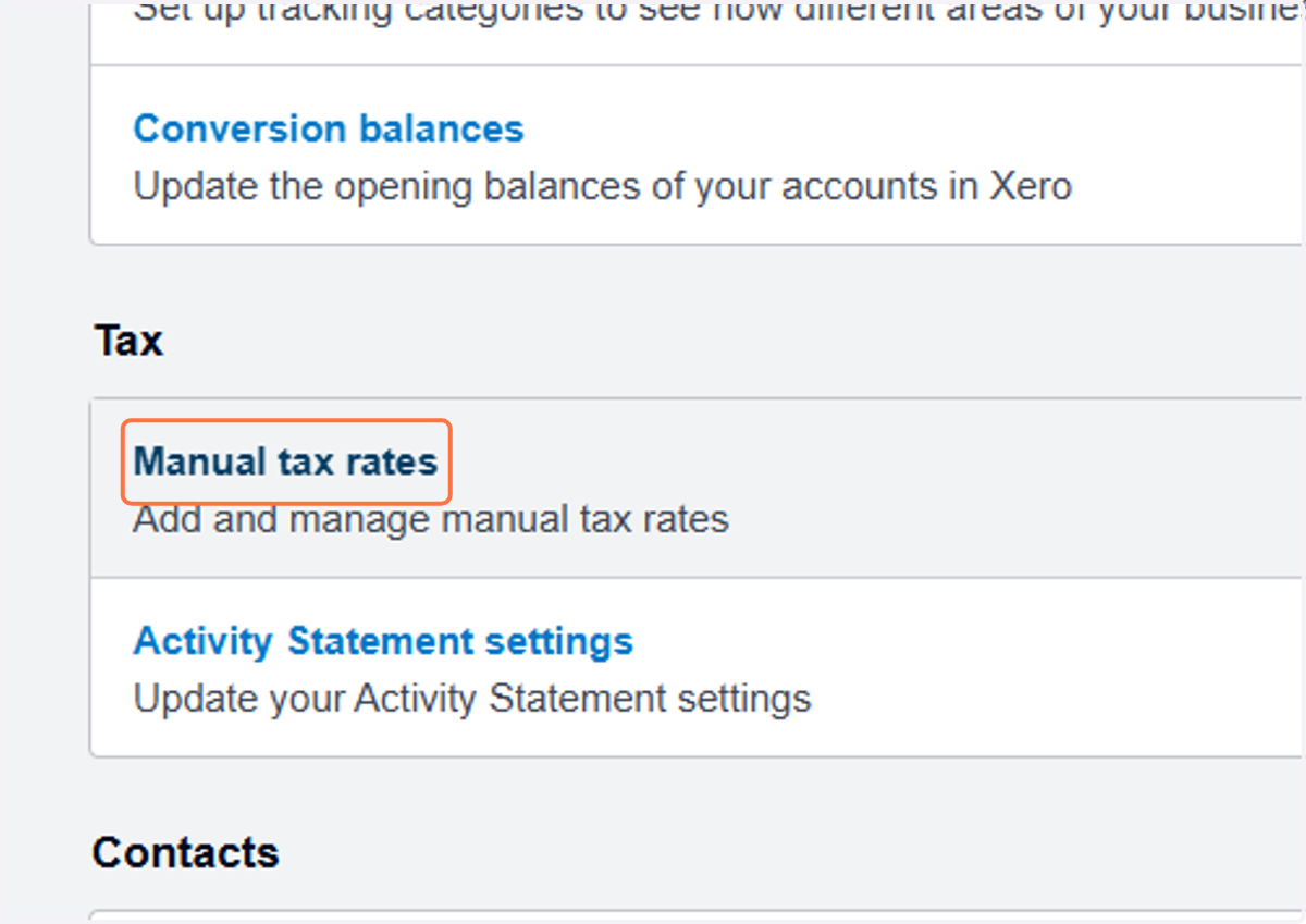 Click on Manual tax rates