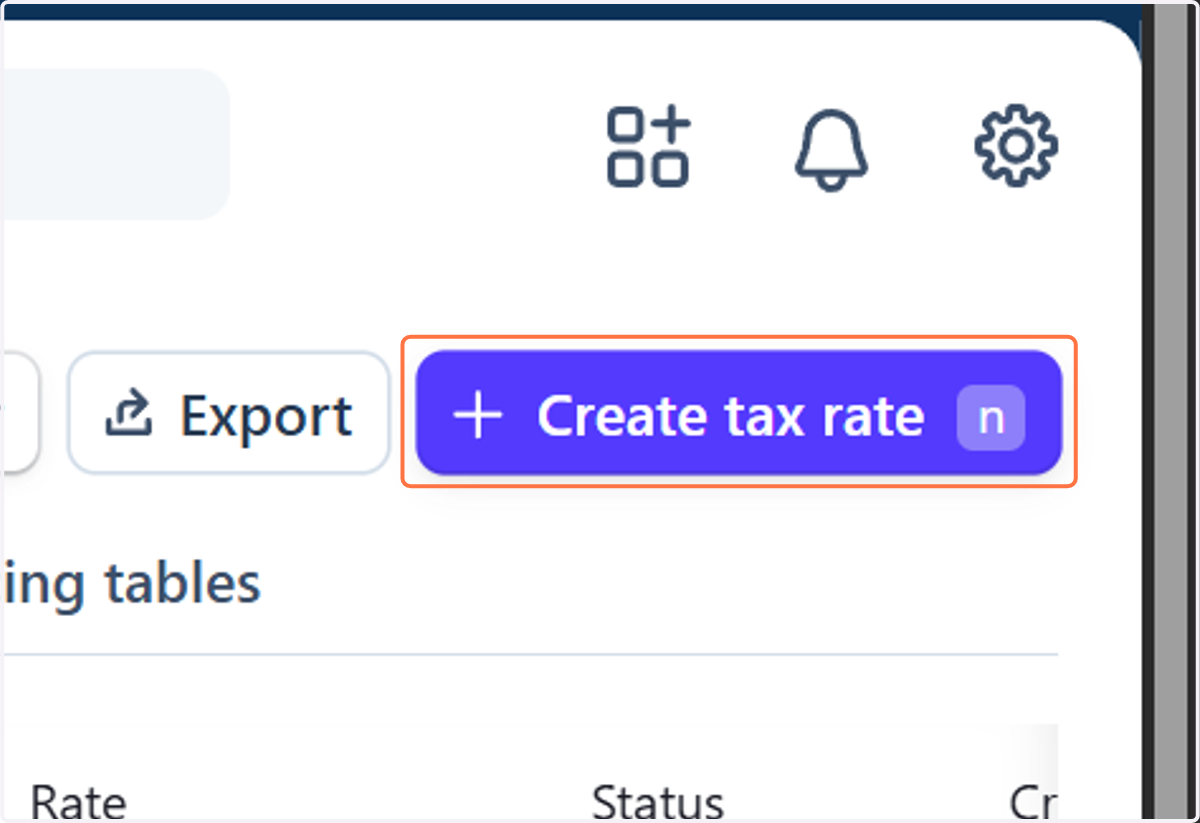 Click on Create tax rate