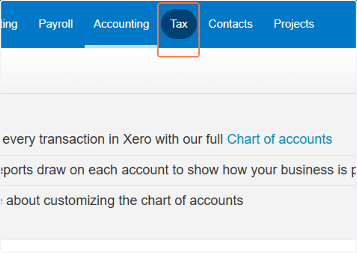 Click on Tax