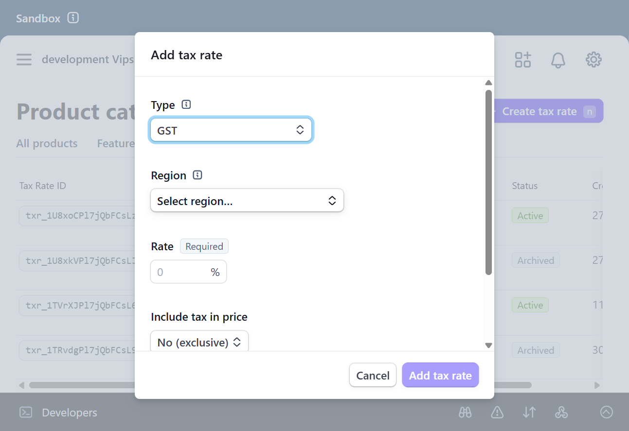 Click on Select region…