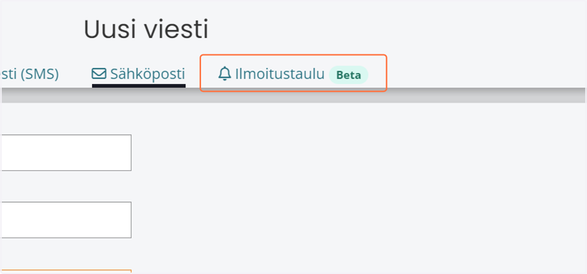 Klikkaa "Ilmoitustaulu Beta" -välilehteä
