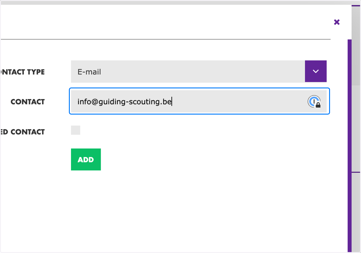 Enter the contact information