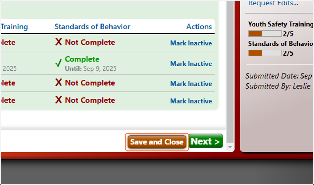 Click on Save and Close