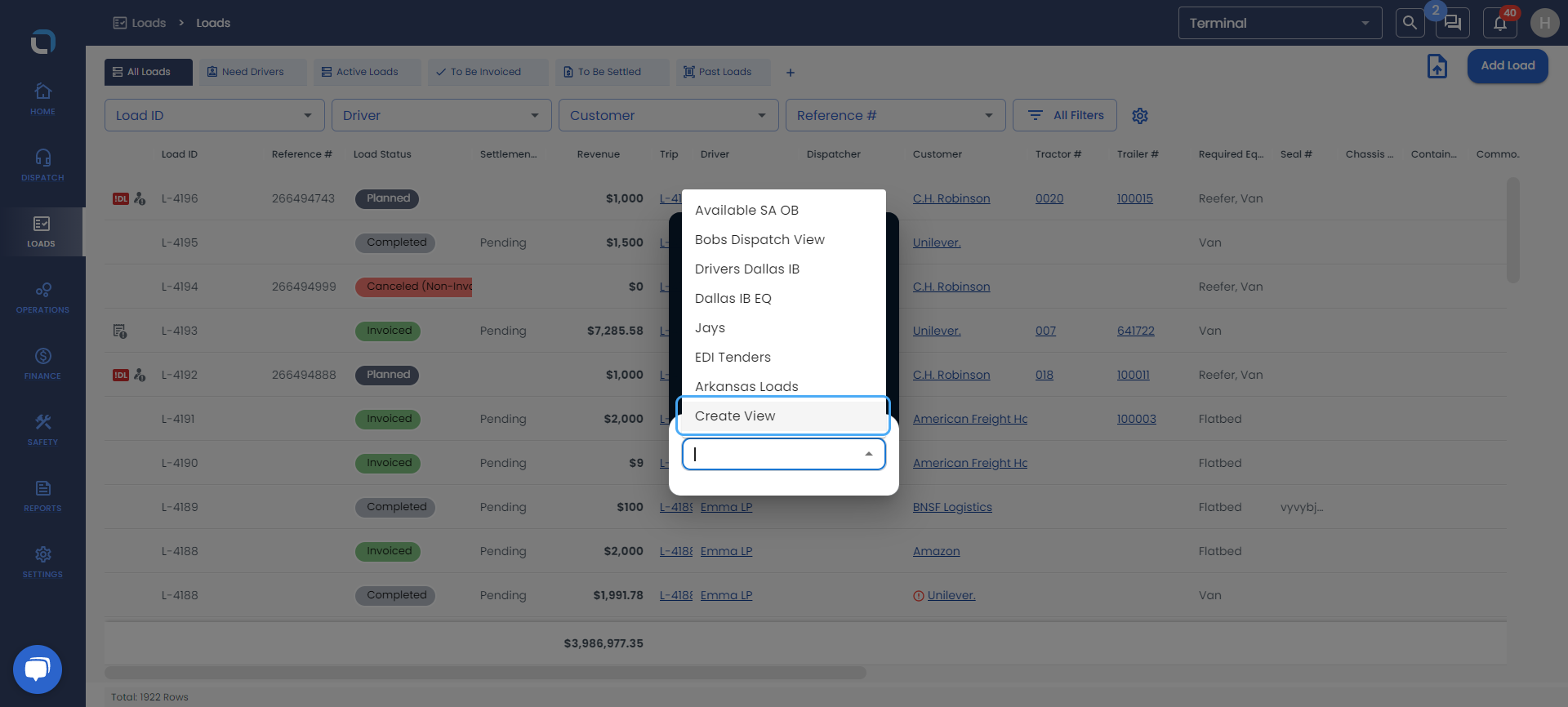 Click on option Create View