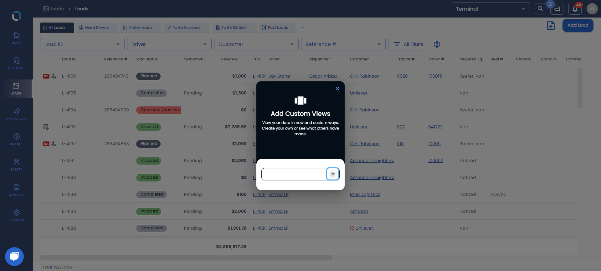 Click on drop down